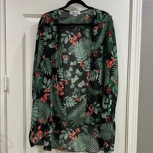 Eden In Love tropical floral kimono, one size